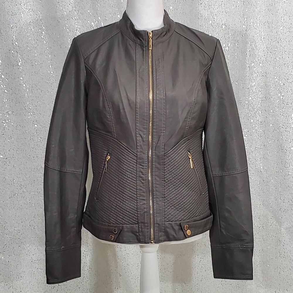 Lock and Love Womens Dressy Vegan Leather Jacket
